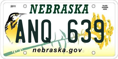 NE license plate ANQ639