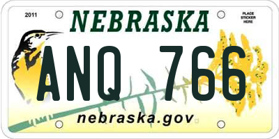 NE license plate ANQ766
