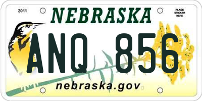 NE license plate ANQ856