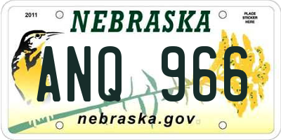 NE license plate ANQ966