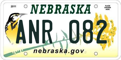 NE license plate ANR082