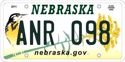 NE license plate ANR098