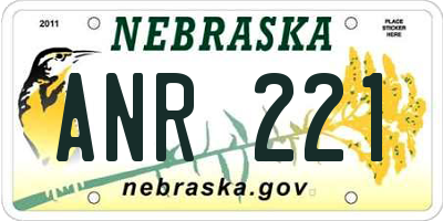 NE license plate ANR221