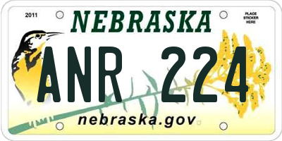 NE license plate ANR224