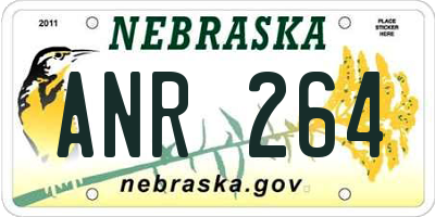 NE license plate ANR264