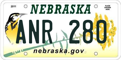 NE license plate ANR280