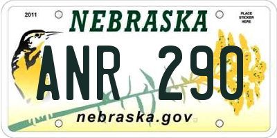 NE license plate ANR290