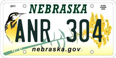 NE license plate ANR304