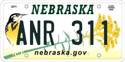 NE license plate ANR311