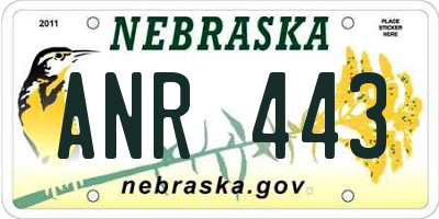 NE license plate ANR443