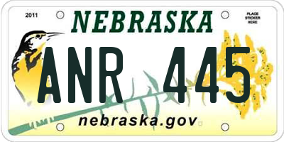 NE license plate ANR445