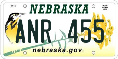 NE license plate ANR455