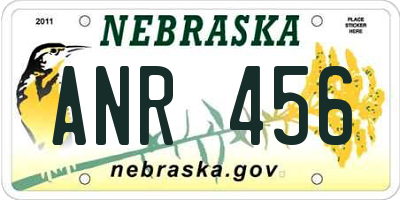 NE license plate ANR456