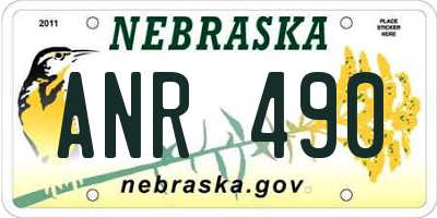 NE license plate ANR490