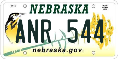 NE license plate ANR544
