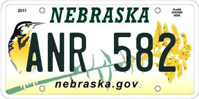 NE license plate ANR582