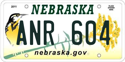 NE license plate ANR604