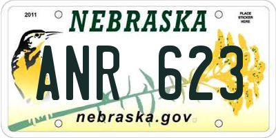 NE license plate ANR623