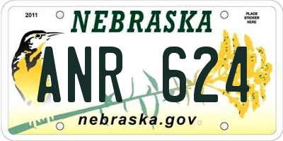 NE license plate ANR624
