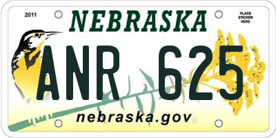 NE license plate ANR625