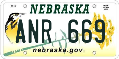 NE license plate ANR669
