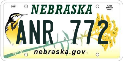 NE license plate ANR772