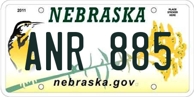 NE license plate ANR885
