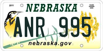 NE license plate ANR995