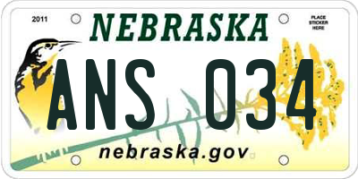 NE license plate ANS034