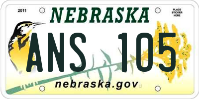 NE license plate ANS105