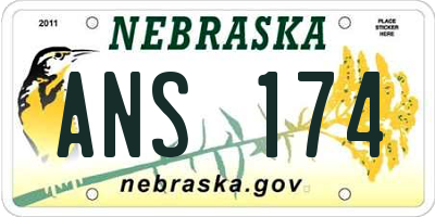 NE license plate ANS174