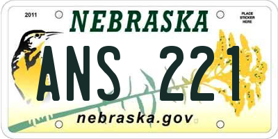 NE license plate ANS221