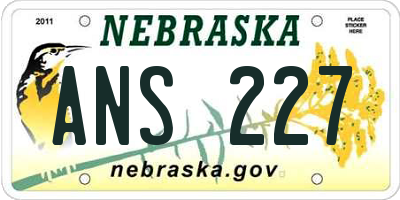 NE license plate ANS227