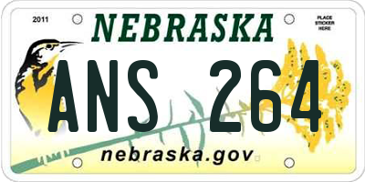 NE license plate ANS264