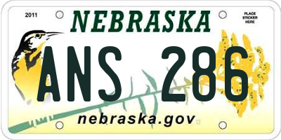NE license plate ANS286