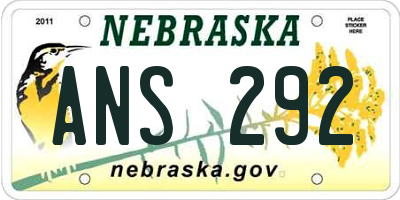 NE license plate ANS292