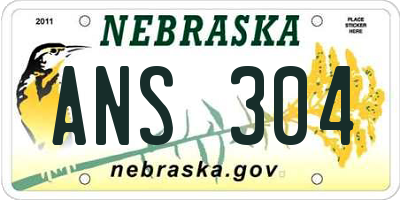NE license plate ANS304