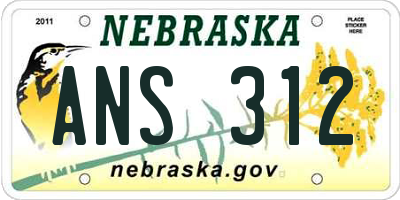 NE license plate ANS312
