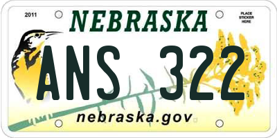 NE license plate ANS322