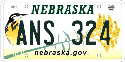 NE license plate ANS324