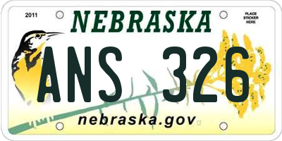 NE license plate ANS326