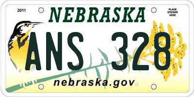 NE license plate ANS328