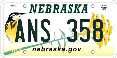 NE license plate ANS358