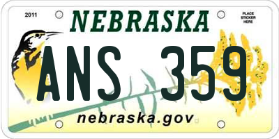 NE license plate ANS359