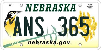 NE license plate ANS365