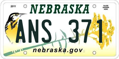NE license plate ANS371