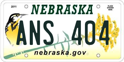 NE license plate ANS404