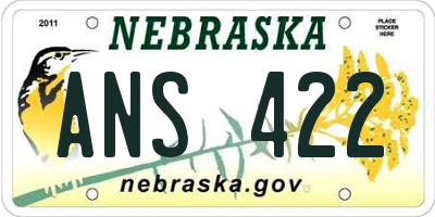 NE license plate ANS422