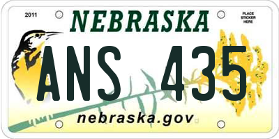 NE license plate ANS435
