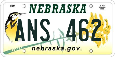 NE license plate ANS462